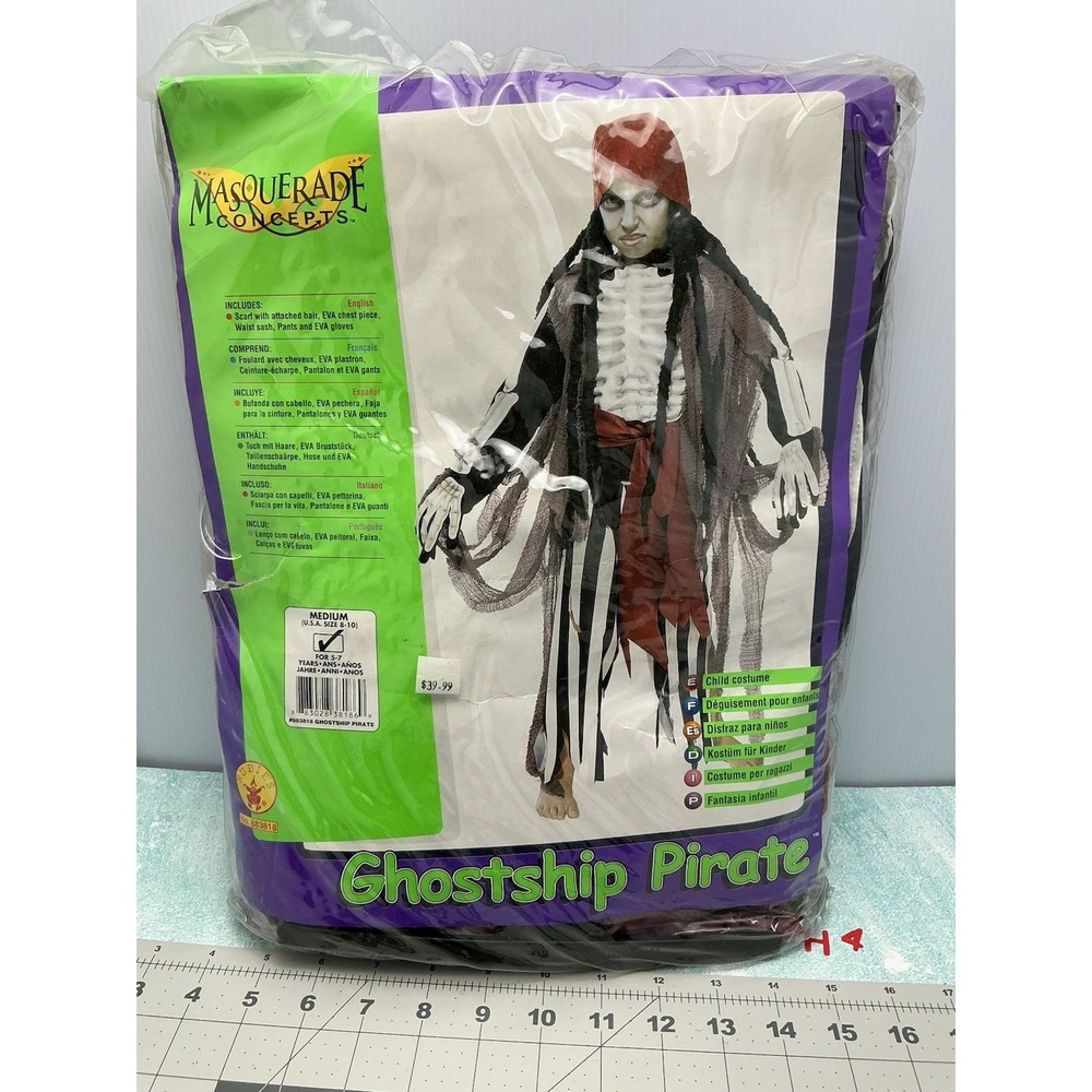 New GHOST Ship PIRATE BOYS COSTUME‎ Shipwrecked Large 8-10 Child Zombie